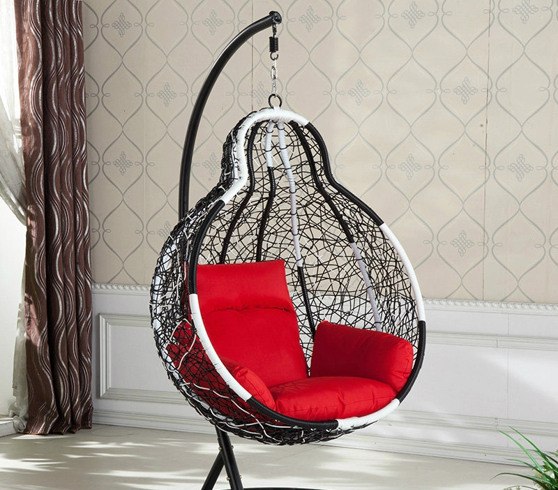 ghẾ kẾt hỢp xÍch Đu nhỰa giẢ mÂy hÌnh trÁi bẦu b